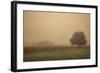 Schwartz - Foggy Barn-Don Schwartz-Framed Art Print