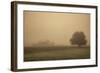 Schwartz - Foggy Barn-Don Schwartz-Framed Art Print