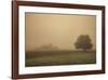 Schwartz - Foggy Barn-Don Schwartz-Framed Art Print