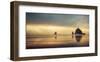 Schwartz - Haystack Sunset-Don Schwartz-Framed Art Print