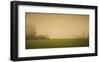 Schwartz - Red Barn in the Fog-Don Schwartz-Framed Art Print