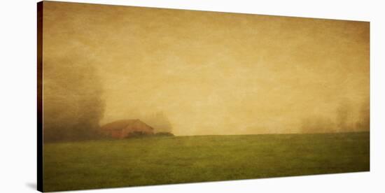 Schwartz - Red Barn in the Fog-Don Schwartz-Stretched Canvas