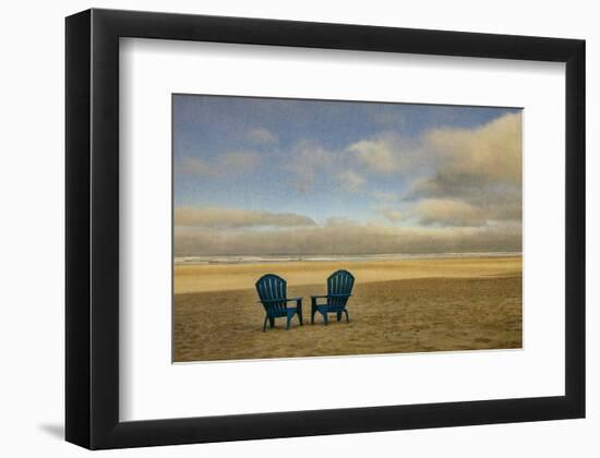 Schwartz - Two Chairs on the Sand-Don Schwartz-Framed Art Print