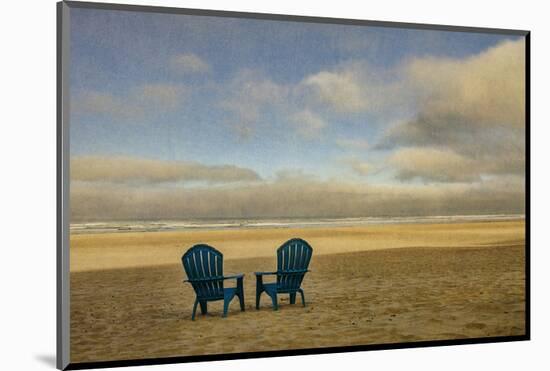 Schwartz - Two Chairs on the Sand-Don Schwartz-Mounted Art Print