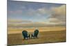 Schwartz - Two Chairs on the Sand-Don Schwartz-Mounted Art Print