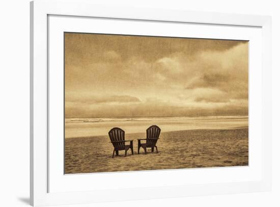 Schwartz - Two Chairs on the Sand-Don Schwartz-Framed Art Print