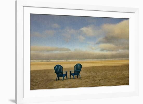 Schwartz - Two Chairs on the Sand-Don Schwartz-Framed Art Print