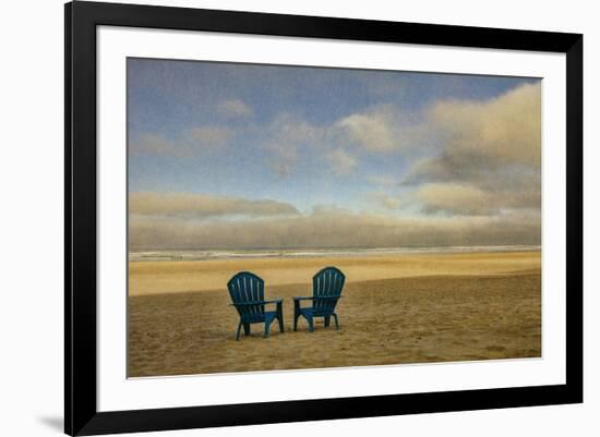 Schwartz - Two Chairs on the Sand-Don Schwartz-Framed Art Print