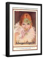 Schweppes, Ginger Ale Art Deco Drinking Masks, UK, 1930-null-Framed Giclee Print