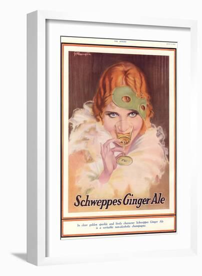 Schweppes, Ginger Ale Art Deco Drinking Masks, UK, 1930-null-Framed Giclee Print