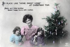 No Place Like Home Sweet Home at Christmas Time, Greetings Card, C1900-1919-Schwerdffeger & Co-Framed Stretched Canvas