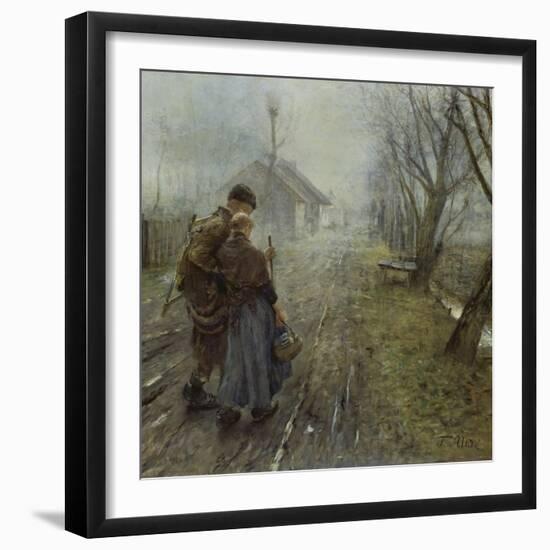 Schwerer Gang (Der Gang Nach Bethlehem), um 1890-Fritz von Uhde-Framed Giclee Print