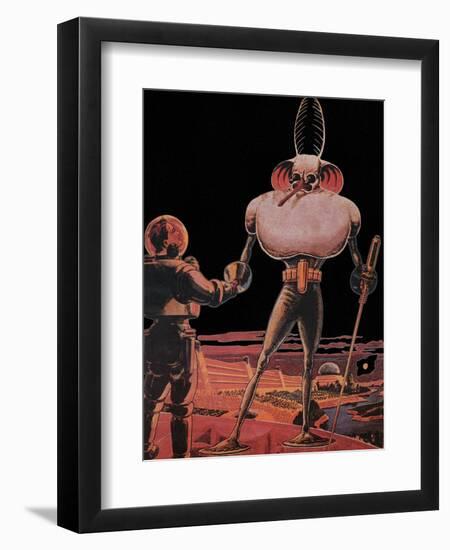 Sci Fi - Alien and Astronaut, 1939-Frank R. Paul-Framed Premium Giclee Print