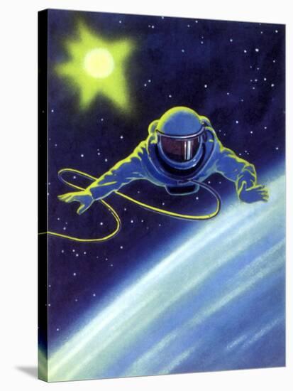 Sci Fi - Astronaut Floating in Space, 1966-null-Stretched Canvas