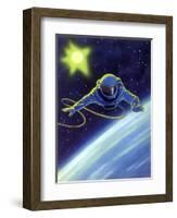 Sci Fi - Astronaut Floating in Space, 1966-null-Framed Giclee Print