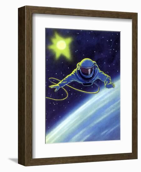 Sci Fi - Astronaut Floating in Space, 1966-null-Framed Giclee Print