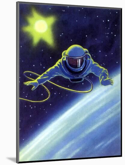 Sci Fi - Astronaut Floating in Space, 1966-null-Mounted Giclee Print