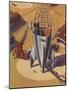 Sci Fi - Building Rocket Ship, 1948-null-Mounted Giclee Print