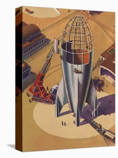 Sci Fi - Building Rocket Ship, 1948-null-Stretched Canvas