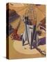 Sci Fi - Building Rocket Ship, 1948-null-Stretched Canvas