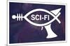 Sci-Fi Fish Humor-null-Mounted Art Print