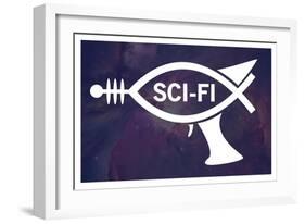 Sci-Fi Fish Humor-null-Framed Art Print