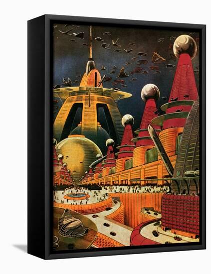 Sci Fi - Future Atomic City, 1942-Frank R. Paul-Framed Stretched Canvas