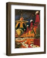 Sci Fi - Future Atomic City, 1942-Frank R. Paul-Framed Giclee Print