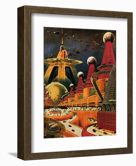 Sci Fi - Future Atomic City, 1942-Frank R. Paul-Framed Giclee Print