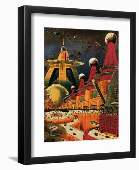 Sci Fi - Future Atomic City, 1942-Frank R. Paul-Framed Giclee Print