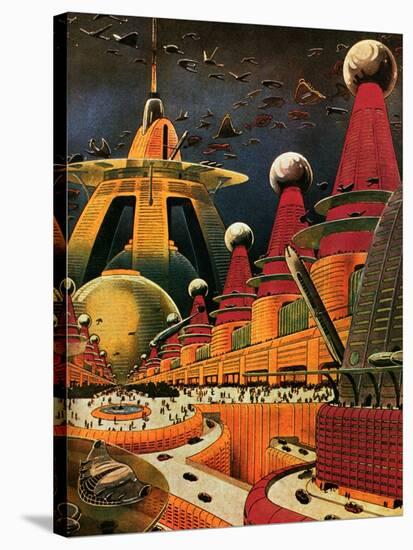 Sci Fi - Future Atomic City, 1942-Frank R. Paul-Stretched Canvas