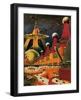 Sci Fi - Future Atomic City, 1942-Frank R. Paul-Framed Giclee Print