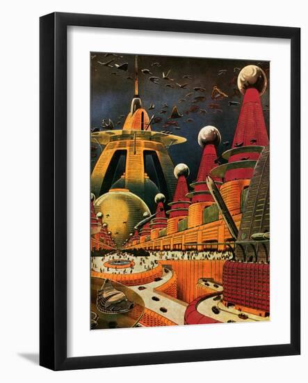 Sci Fi - Future Atomic City, 1942-Frank R. Paul-Framed Giclee Print