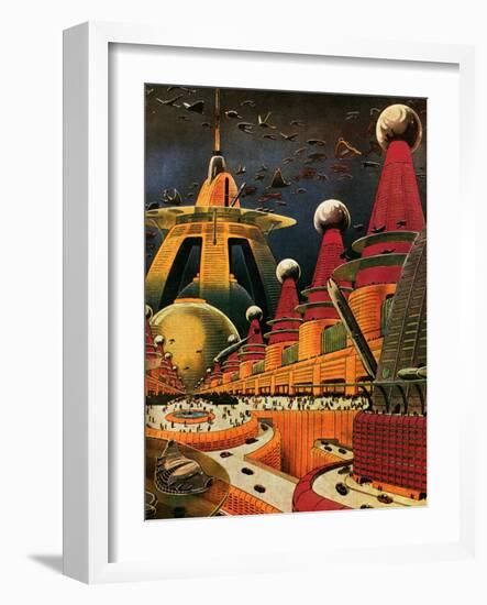 Sci Fi - Future Atomic City, 1942-Frank R. Paul-Framed Giclee Print