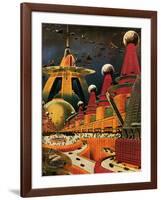 Sci Fi - Future Atomic City, 1942-Frank R. Paul-Framed Giclee Print