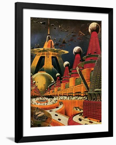 Sci Fi - Future Atomic City, 1942-Frank R. Paul-Framed Giclee Print