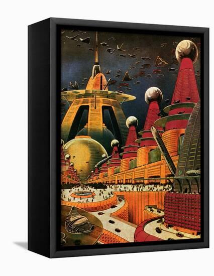 Sci Fi - Future Atomic City, 1942-Frank R. Paul-Framed Stretched Canvas