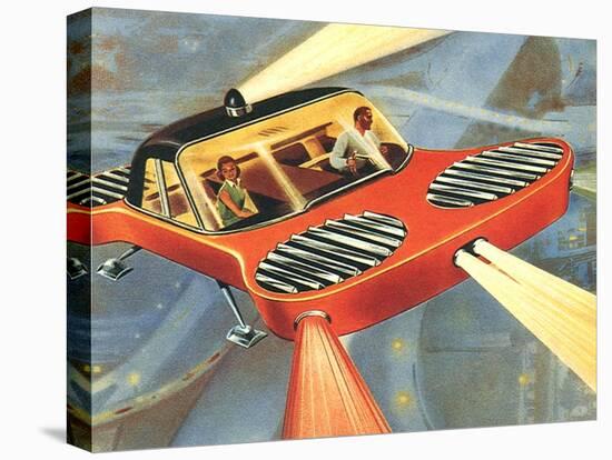 Sci Fi - Futuristic Automobile, 1958-null-Stretched Canvas