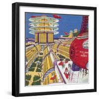 Sci Fi - Futuristic City, 1934-Frank R. Paul-Framed Giclee Print