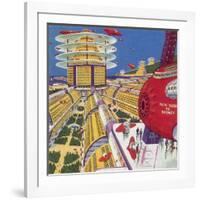 Sci Fi - Futuristic City, 1934-Frank R. Paul-Framed Giclee Print