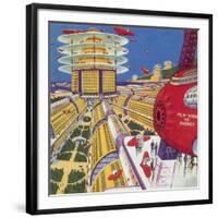 Sci Fi - Futuristic City, 1934-Frank R. Paul-Framed Giclee Print