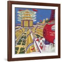 Sci Fi - Futuristic City, 1934-Frank R. Paul-Framed Giclee Print