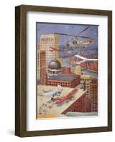 Sci Fi - Futuristic City Scene, 1931-null-Framed Giclee Print