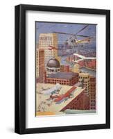 Sci Fi - Futuristic City Scene, 1931-null-Framed Giclee Print