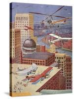 Sci Fi - Futuristic City Scene, 1931-null-Stretched Canvas