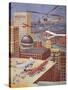 Sci Fi - Futuristic City Scene, 1931-null-Stretched Canvas