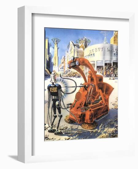 Sci Fi - Futuristic Robots, 1953-Frank R. Paul-Framed Giclee Print