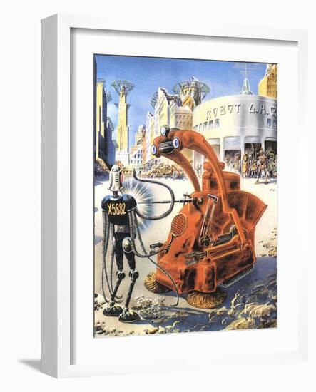 Sci Fi - Futuristic Robots, 1953-Frank R. Paul-Framed Giclee Print