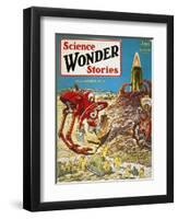 Sci-Fi Magazine Cover, 1929-Frank R. Paul-Framed Premium Giclee Print