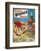 Sci-Fi Magazine Cover, 1929-Frank R. Paul-Framed Giclee Print